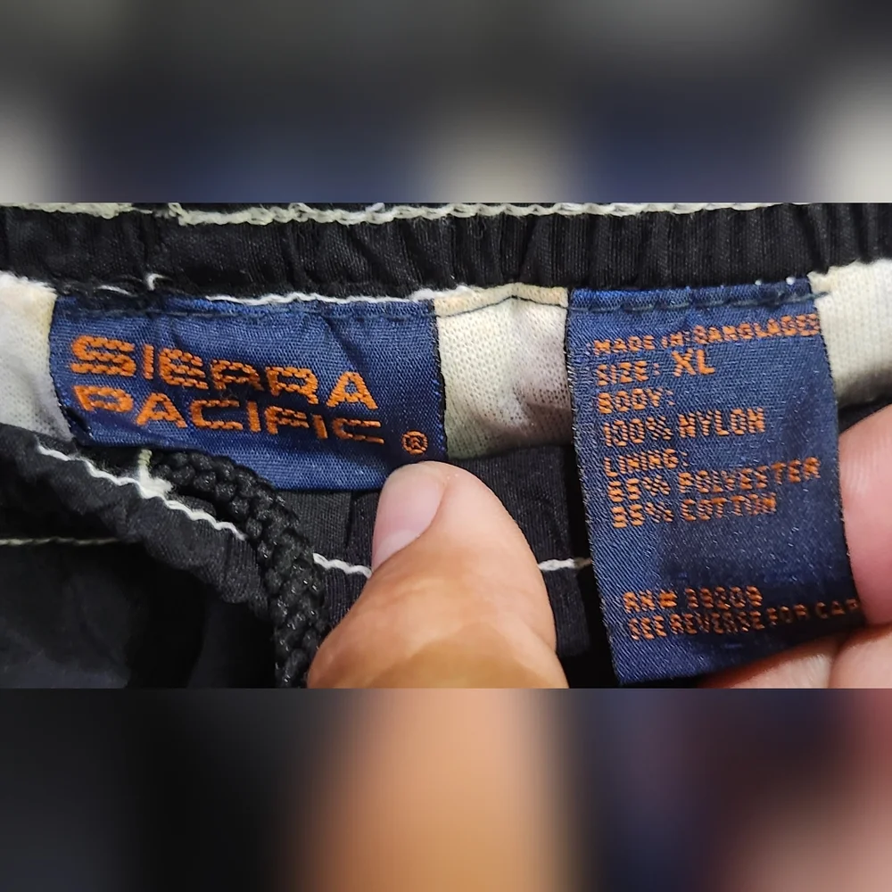 Vintage Sierra Pacific Black Jogger Sports Outdoor Windpants Men's Size XL - Picture 10 of 10